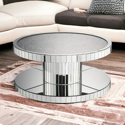 Table basse moderne à miroir rond Shay