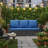 67.7" All-Weather Wicker 3-Seat Patio Sofa With Thick Blue Cushions & Black Frame-851713429