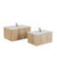 Ensemble de boîtes décoratives en bois brun avec couvercle en bois blanchi Stoyna-2102130669