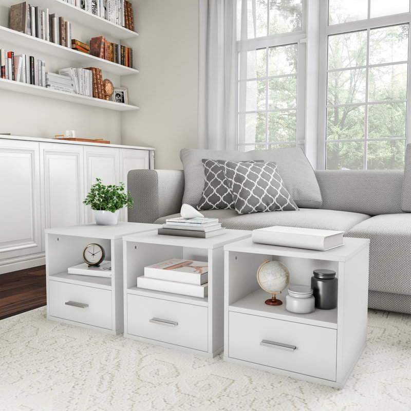 Table de bout empilable Danaya, Blanc