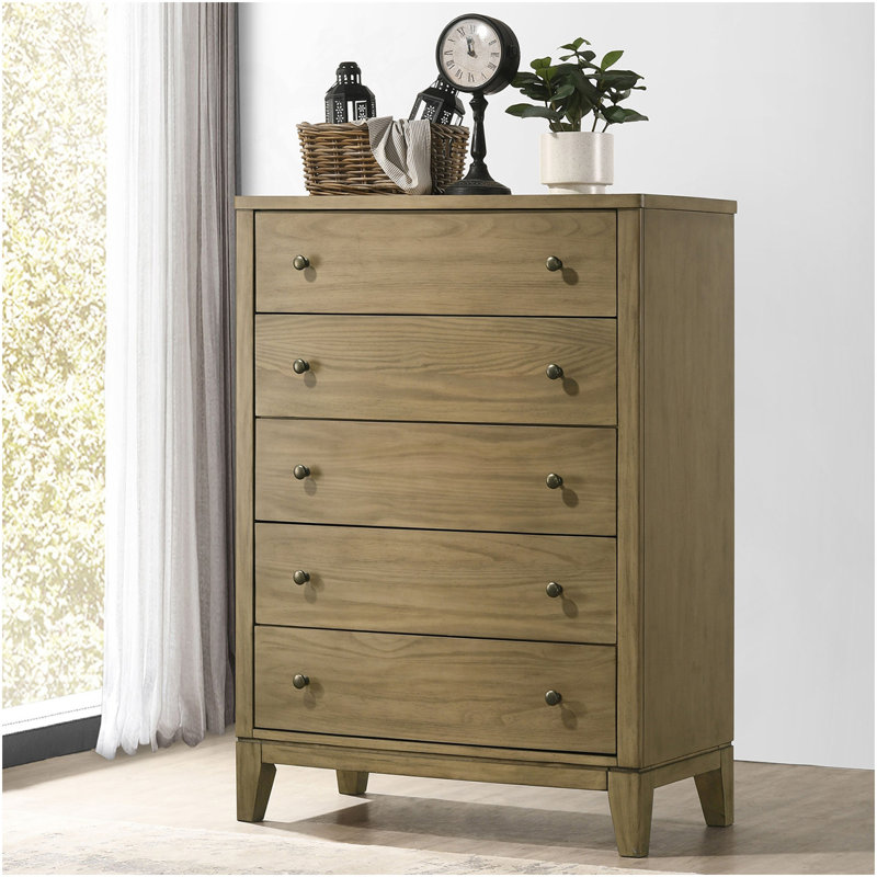 Commode de chambre à coucher à 5 tiroirs Menlo