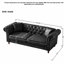 Canapé à 5 places en tissu noir Mid-Century moderne, en rouleau, pour salon, bureau, appartement, bois de pin et rembourré de mousse 3 + 2 places noir