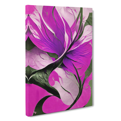 Abstract Floral Art No.4 - Wrapped Canvas