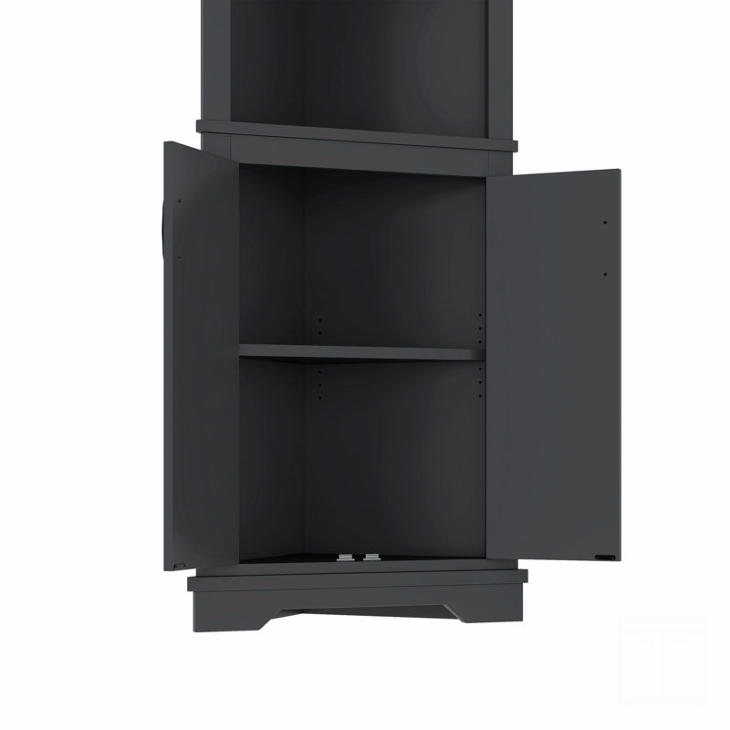 Grande armoire d'angle avec portes, Noir