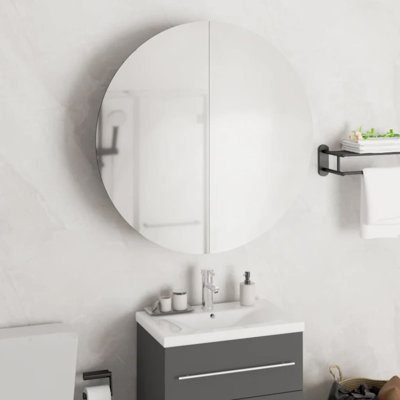 Adebare Bathroom Cabinet with Round Mirror & LED
