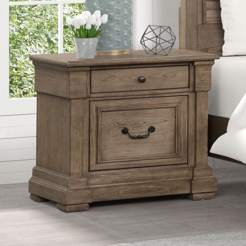 Table de chevet, gris vieilli