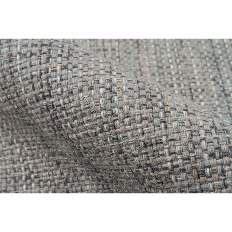 Tapis en laine étain fait à la main Agah, Rectangle de 7 pi 6 po x 9 pi 6 po