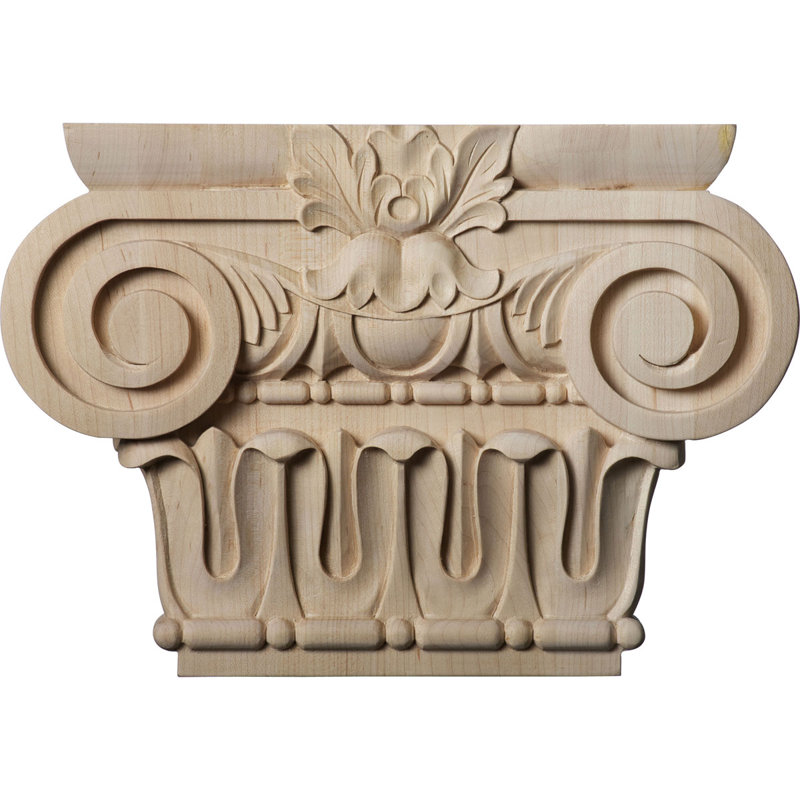 Capitale ionique romaine de Bradford, H 9 1/8 po x l 12 7/8 po x P 2 5/8 po (l 6 1/4 po, Érable