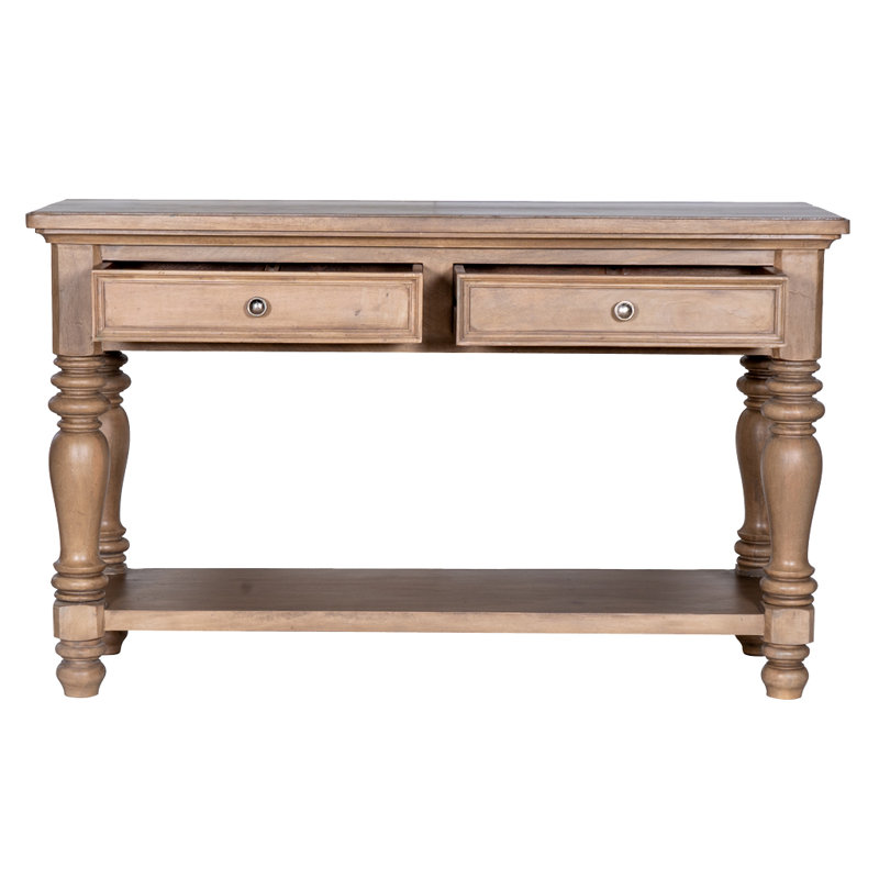 Console en bois massif 50 "Lineville, Brun pâle