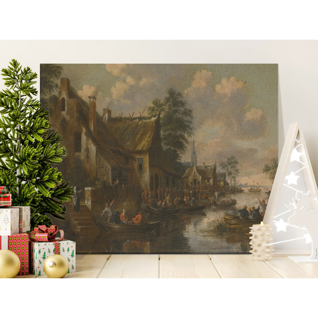 Dutch Golden Age Canvas Wall Art, River Scene Painting, Gallery Wrapped, Ready to Hang, Vintage Fine Art Canvas Print, Archival Quality