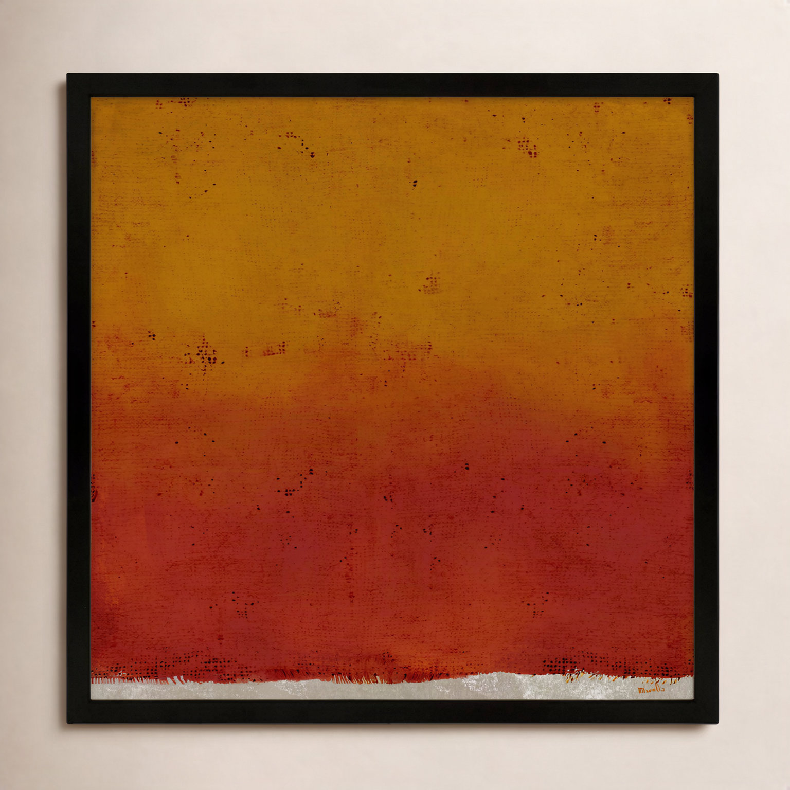Sunset by Marco Marella for Studio M - Framed Wall Art, 16" H x 16" W, Canvas, White