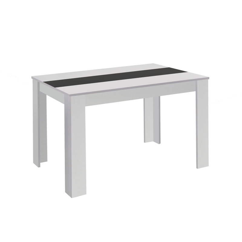 Fauzan Dining Table, 75cm H x 160cm L x 90cm W, White/Black