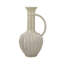 Decorative Round Ceramic Jug with Textured Ridged Design and Handle - 10.5" x 9.5" x 19" - Gold