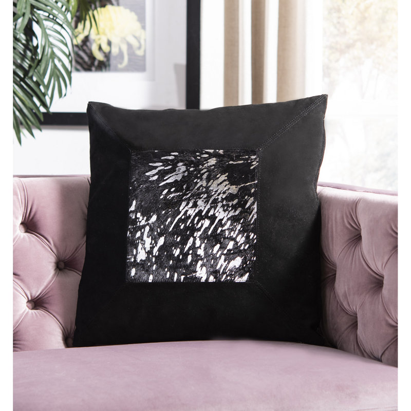 Geometric Cowhide Throw Pillow