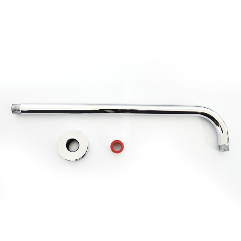 Long accoudoir 15,5" avec bride Shower, Chrome poli