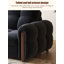 Canapé de salon extensible en chenille de style rétro avec rangement-106859537