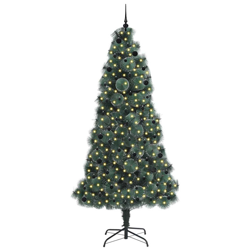 Artificial Pre-lit Christmas Tree with Ball Set, 7.87' H, Black