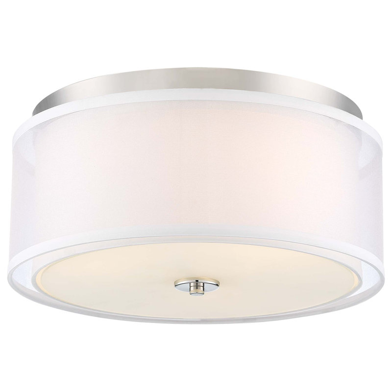 Ivy Bronx Friedman Polished Nickel Flush Mount Light, Nickel
