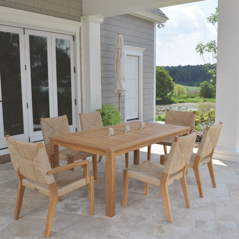 Hadley Teak Patio Dining Side Chair, Natural 