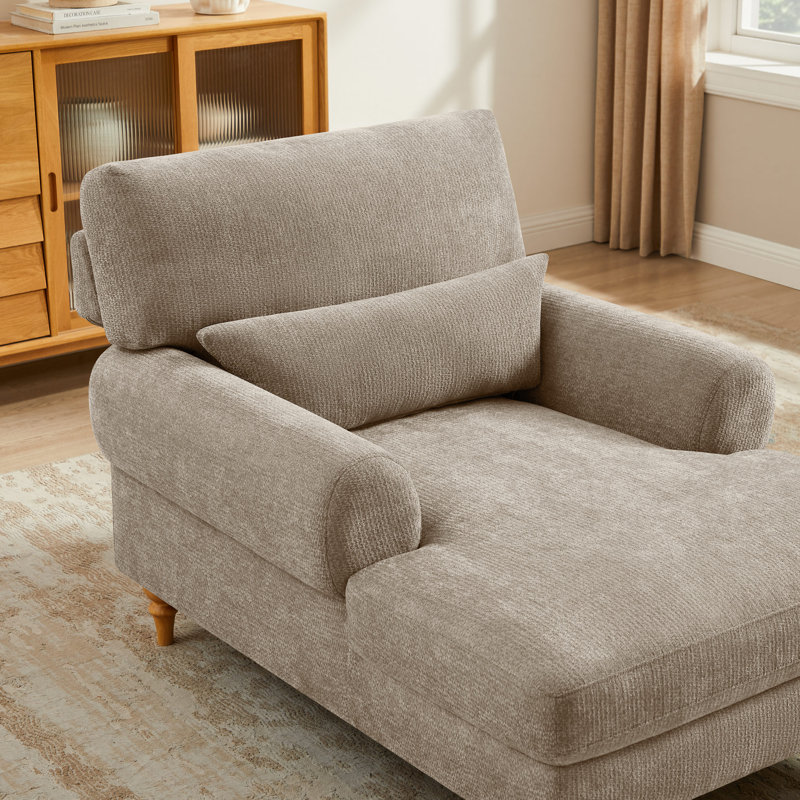 Chaise longue rembourrée avec dossier réglable Jazier, Brun