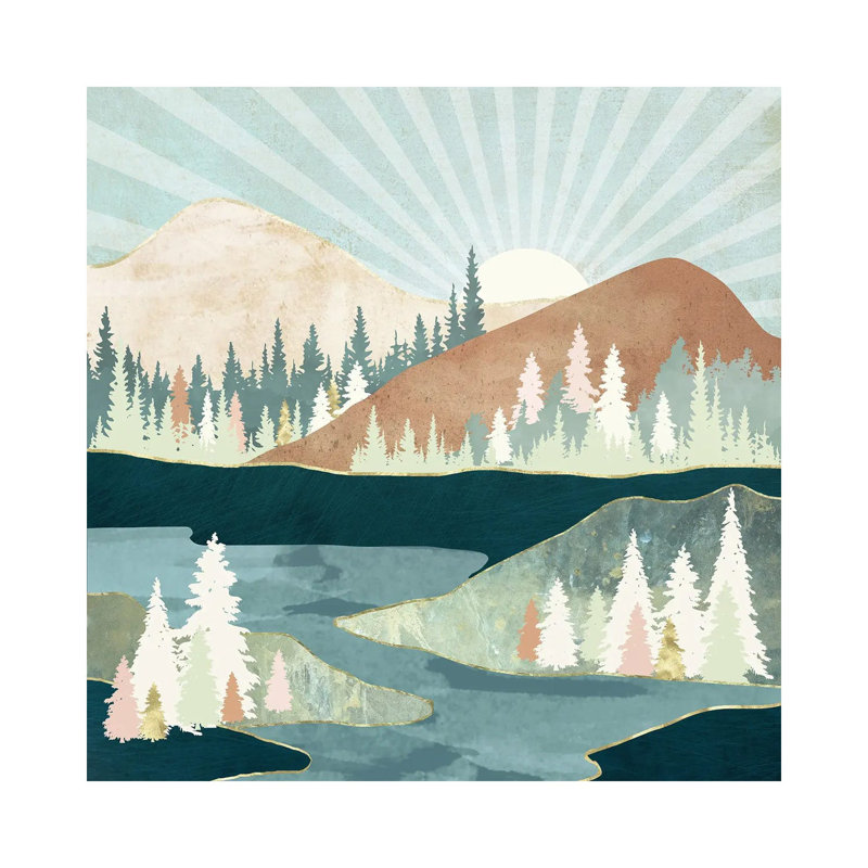 Soleil d'automne - impression, 37" H x 37" W x 1.5" D, Pas de tapis, Toile tendue