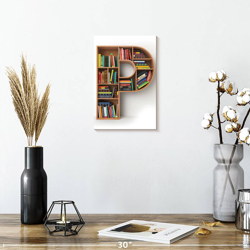 Keiri Letter P Bookshelf, 12" H x 8" W