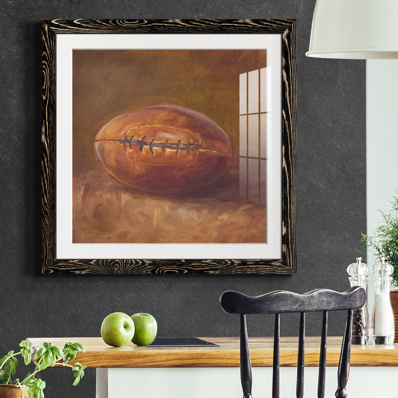 «Rustic Sports IV», reproduction encadrée de qualité supérieure - prête à être accrochée, Papier encadré noir vieilli, Blanc