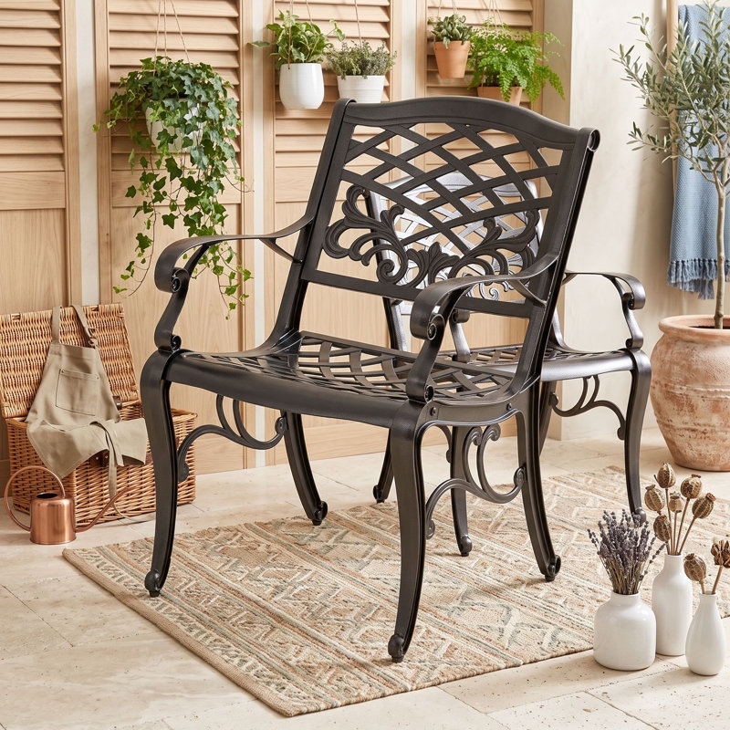 Outdoor Dining Armchair, Bronze