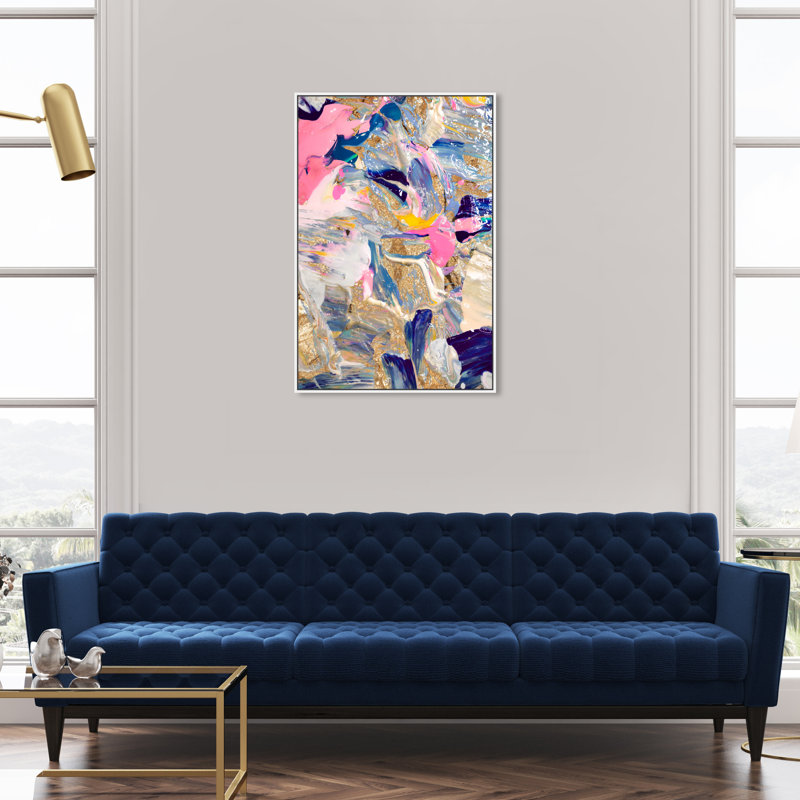 «Getting To Know You Gold», impression sur toile, H 36 po x l 24 po, Toile encadrée, Blanc