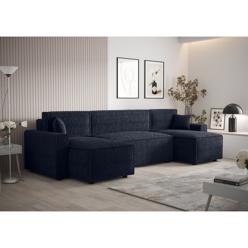 Caril 5 Seater Corner Sofa , Marine blue