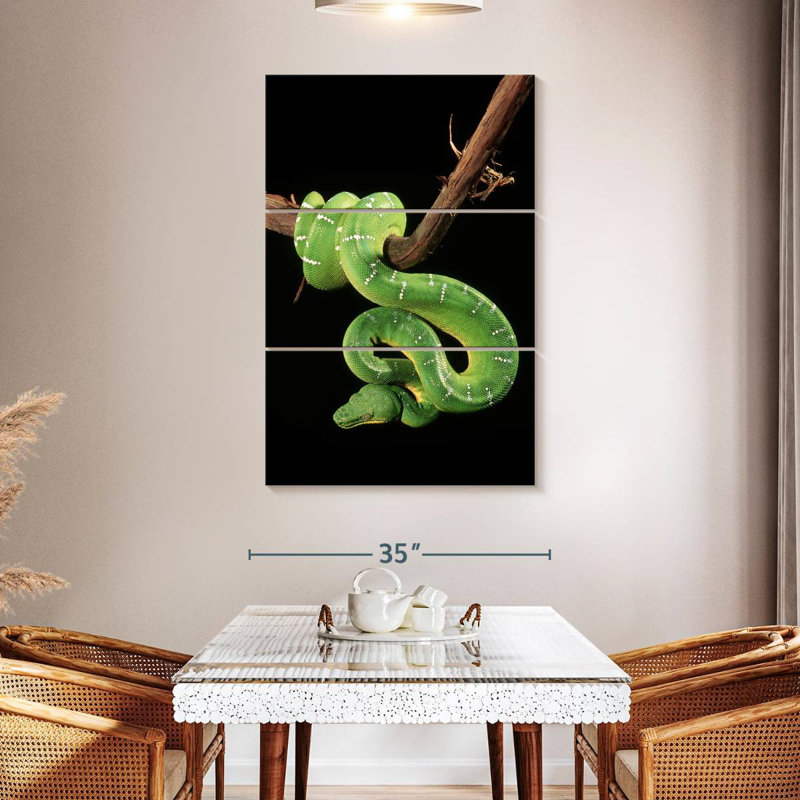 Brampt Hanging Emerald Tree Snake, 50" H x 32" W