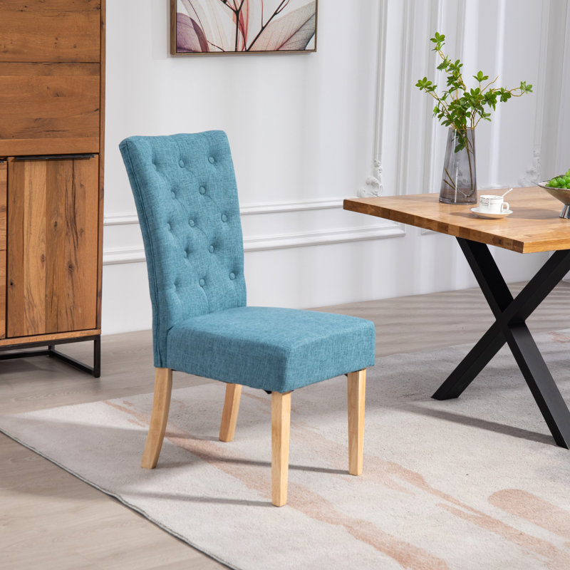 Ainaro 47cm H Fabric Upholstered Wing Back Parsons Chair, Teal