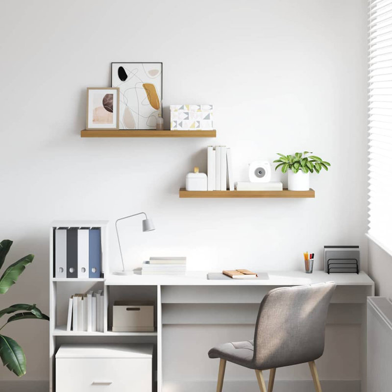 Floating Shelf, 4cm H x 80cm W x 23.5cm D, Brown