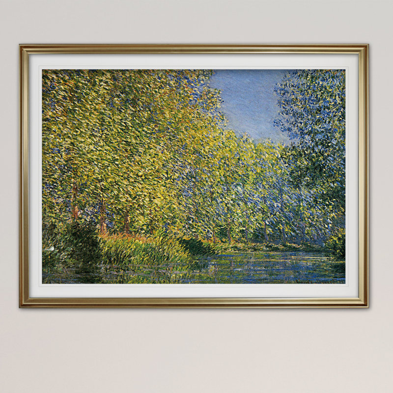 «Bend in the River», impression, Cadre doré, H 20 po x l 24 po x P 1,5 po