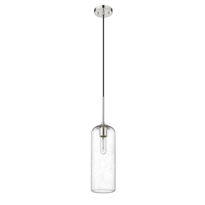 Campos 1 - Light Kitchen Island Pendant, Brushed Nickel, Clear, 132" H x 5.25" W x 5.25" D