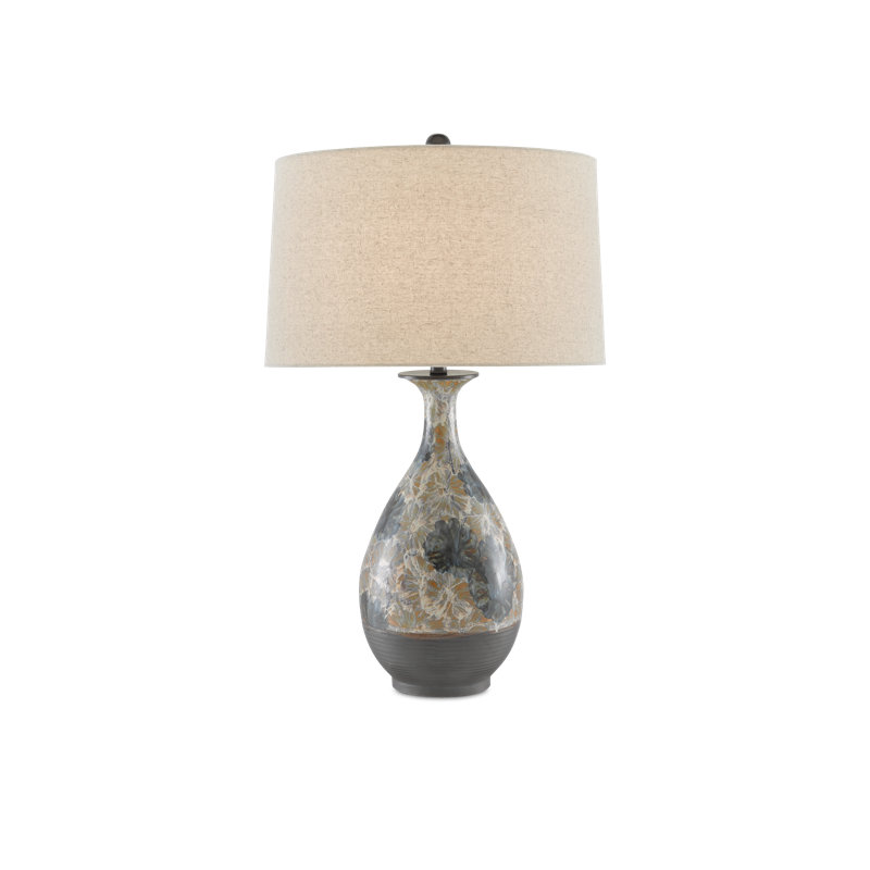 Lampe de table crème / bleue / brune Frangipani 34 po