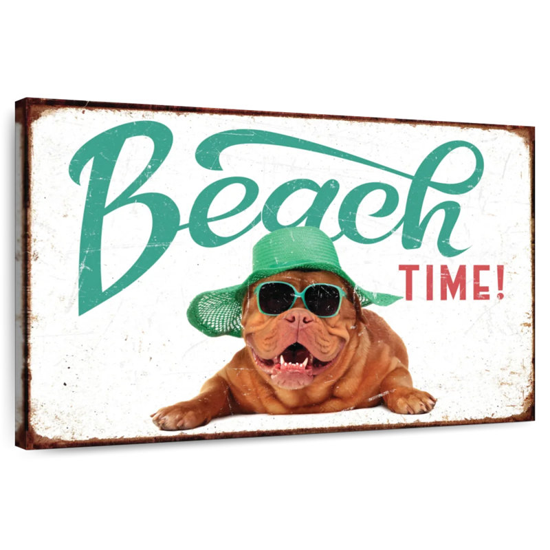 Beach-Ready Dog, 8" H x 12" W