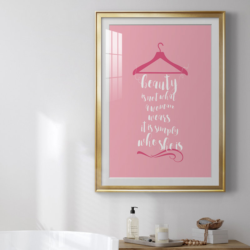 Beauté en rose, reproduction encadrée de qualité supérieure - prête à accrocher 46923, Encadrement doré