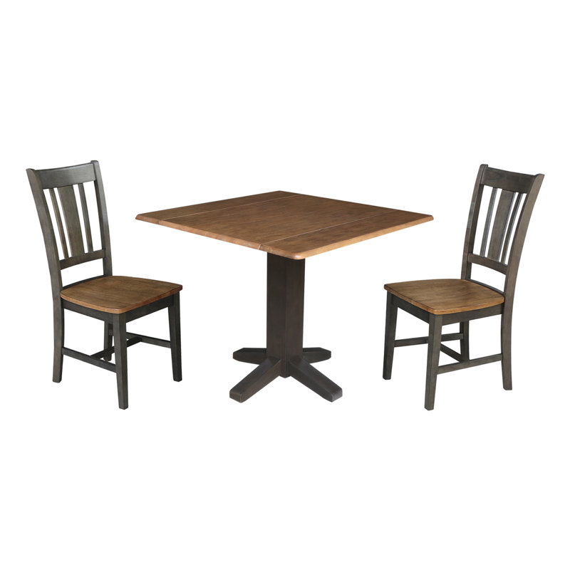  Ensemble de salle à manger à deux abattants Ishka, Hickory / charbon délavé