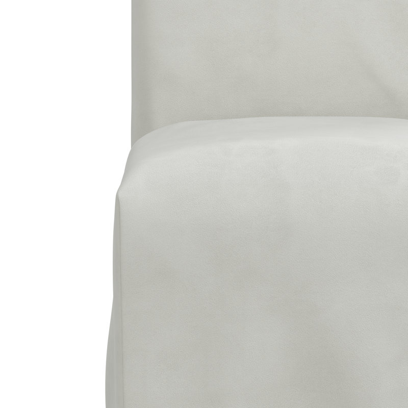 Chaise parsons en coton Armstrong, Velours performance gris clair Bella