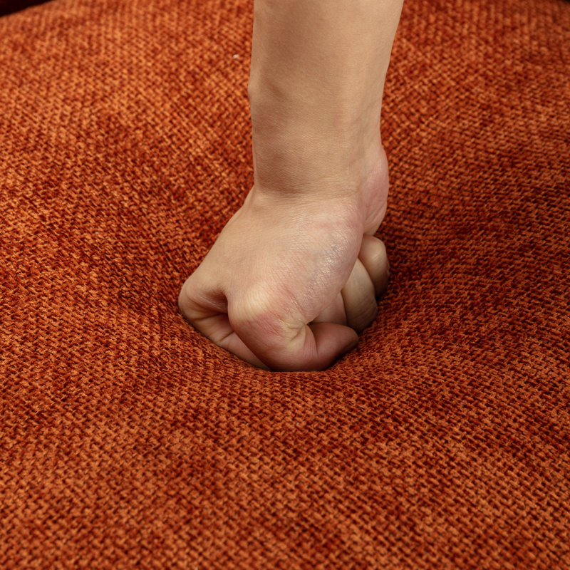 Fauteuil d'appoint pivotant de 30 po de largeur et sans assemblage, Chenille orange