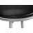 Barstool, Set Of 2, Swivel, Bar Height, Grey Metal, Black Leather Look, Contemporary, Modern-496676769