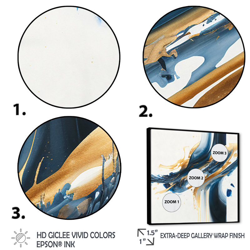 Stylish Spiral Abstract II - Peinture sur toile, H 24 po x l 24 po x P 1 po, Toile avec cadre flottant noir