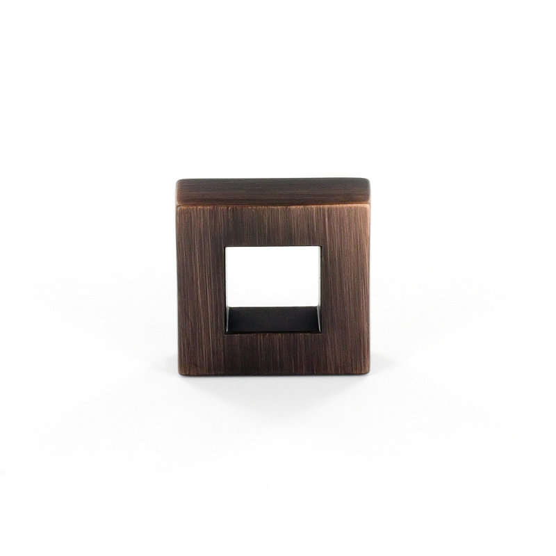 Poignée carrée Expression de 0,96 po, Bronze huilé et brossé