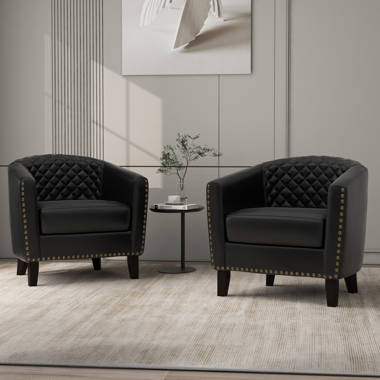 Latitude Run® Daryon Leather Club Accent Chair - Luxurious Comfort