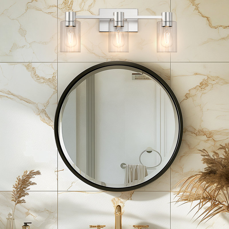 Chalise Vanity Light, 3 Lights, Brushed Nickel