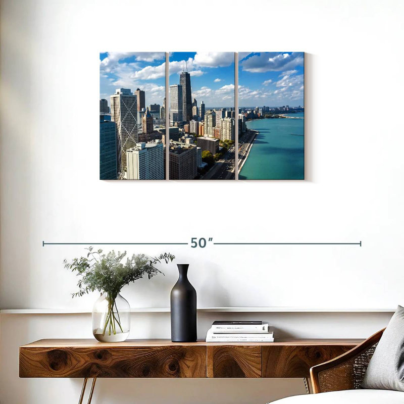 Sebbie, Chicago, front de mer, horizon, H 20 po x l 33 po