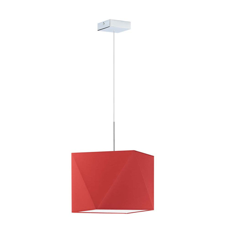 Denegar 1 - Light Single Pendant, Red, Silver