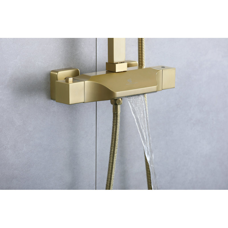 All-In-One Kit with Rough in-Valve, Brushed Gold