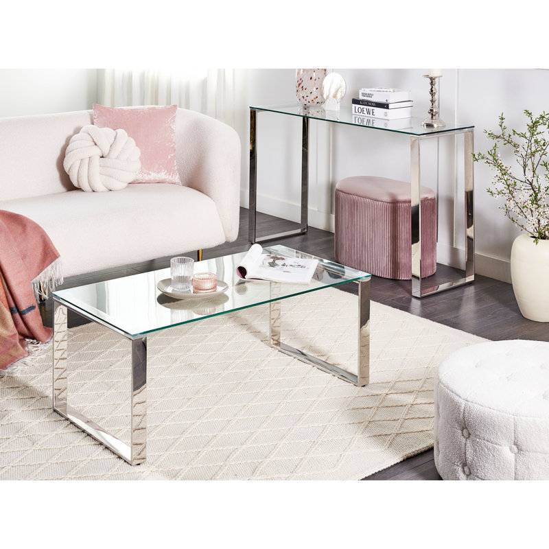 Cambrey Sled Coffee Table, Silver 